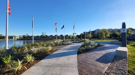 俯瞰仙纳度观景公园退伍军人角的池塘 俯瞰仙纳度观景公园退伍军人角的池塘