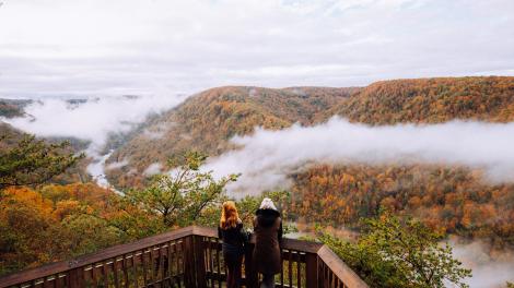 Enjoying views of New River Gorge National Park in West Virginia Enjoying views of New River Gorge National Park in West Virginia