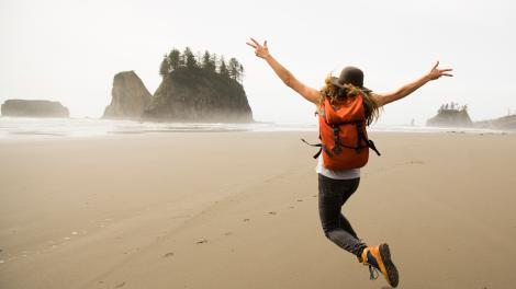 Girl jumping on the beach. Girl jumping on the beach.