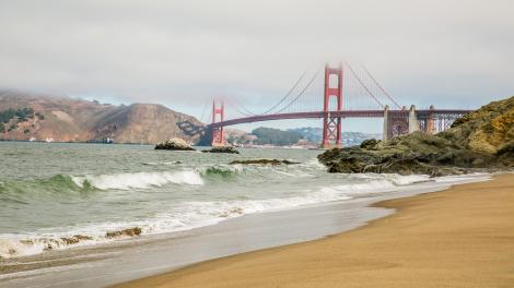 Views of the Golden Gate Bridge from Baker Beach in San Francisco, California Views of the Golden Gate Bridge from Baker Beach in San Francisco, California