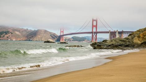 Views of the Golden Gate Bridge from Baker Beach in San Francisco, California Views of the Golden Gate Bridge from Baker Beach in San Francisco, California