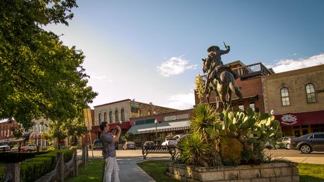 John C. Jack Hayes statue in downtown San Marcos, Texas John C. Jack Hayes statue in downtown San Marcos, Texas