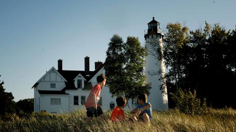 回望 Point Iroquois Lighthouse 灯塔 回望 Point Iroquois Lighthouse 灯塔