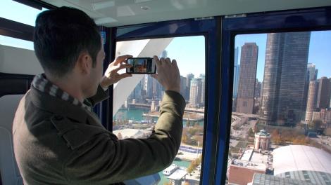 Snapping photos of Chicago’s skyline on Navy Pier’s Centennial Wheel  Snapping photos of Chicago’s skyline on Navy Pier’s Centennial Wheel