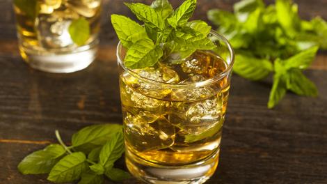 Mint julep, the traditional beverage of the Kentucky Derby horse race