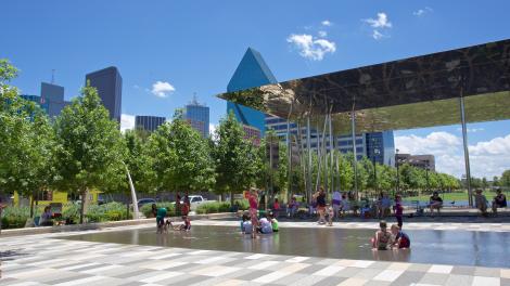 Sunny day at Klyde Warren Park in the heart of downtown Dallas, Texas Sunny day at Klyde Warren Park in the heart of downtown Dallas, Texas