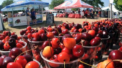 Fresh cherries at the National Cherry Festival in Traverse City