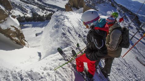 Looking into the famous Corbets Couloir chute at Jackson Hole, Wymoing Looking into the famous Corbets Couloir chute at Jackson Hole, Wymoing