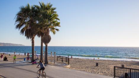 Biking beach-side along the Pacific Ocean. Biking beach-side along the Pacific Ocean.