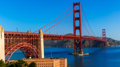 旧金山标志性的金门大桥 旧金山标志性的金门大桥