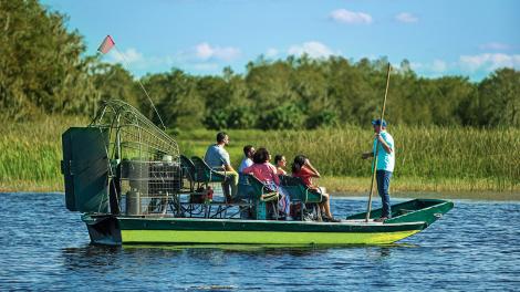 Gliding on an airboat ride through headwaters of the famous Florida Everglades Gliding on an airboat ride through headwaters of the famous Florida Everglades