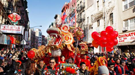 纽约市唐人街的游行和庆典