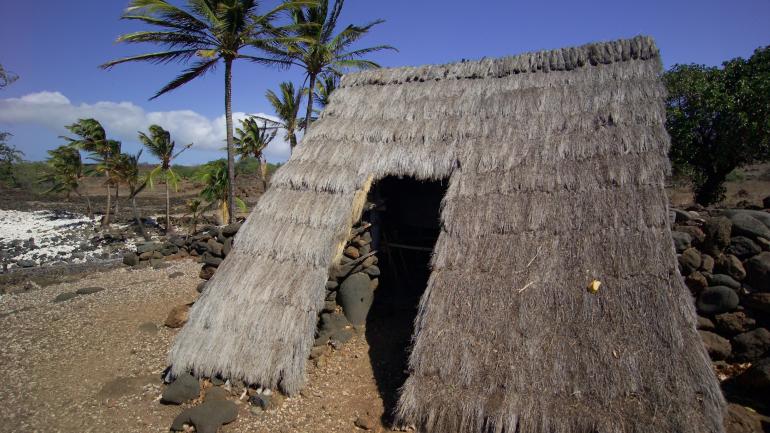 拉帕卡依州立历史公园内的传统茅草屋