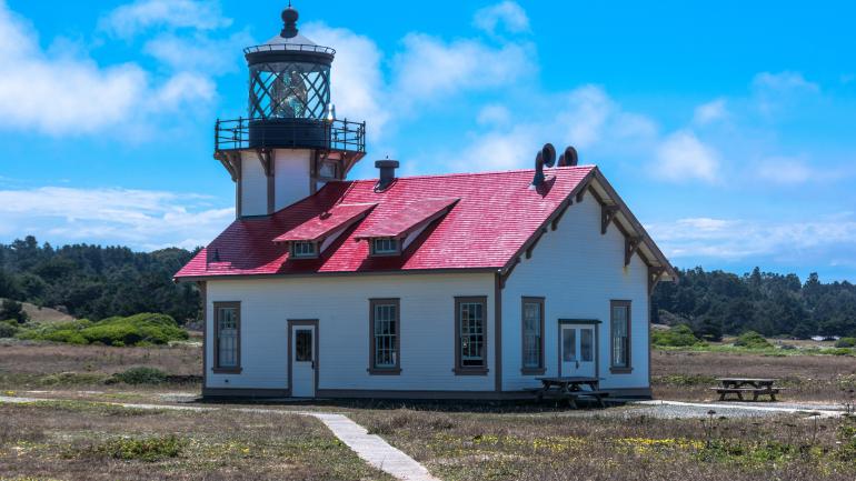 太平洋海岸布拉格堡的灯塔 太平洋海岸布拉格堡的灯塔