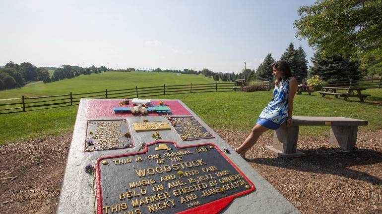 1969 年纽约州贝塞尔伍德斯托克音乐节的纪念牌