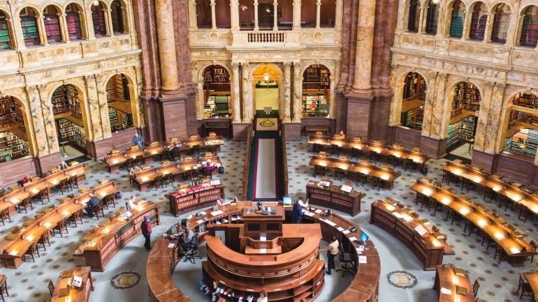 华盛顿美国国会图书馆的内部景观