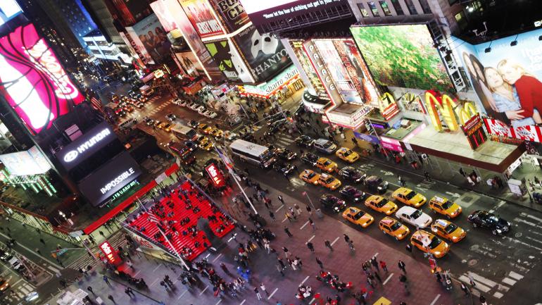 来自纽约州纽约市的纽约时代广场俯瞰图 来自纽约州纽约市的纽约时代广场俯瞰图