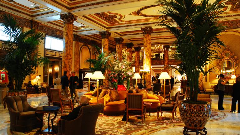 旧金山费尔蒙酒店内的华丽大厅 旧金山费尔蒙酒店内的华丽大厅