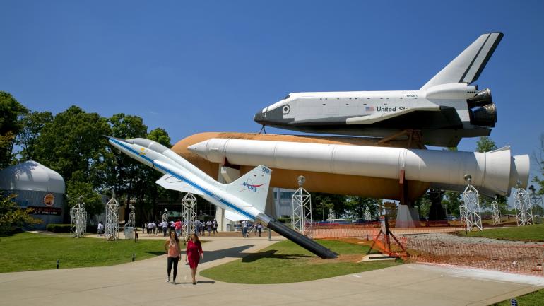 在美国太空火箭中心展示的火箭 在美国太空火箭中心展示的火箭