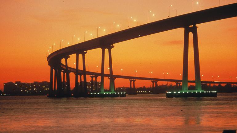 日落的科罗纳多大桥 日落的科罗纳多大桥