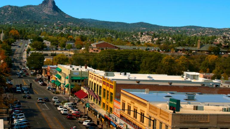 鸟瞰普雷斯科特市中心