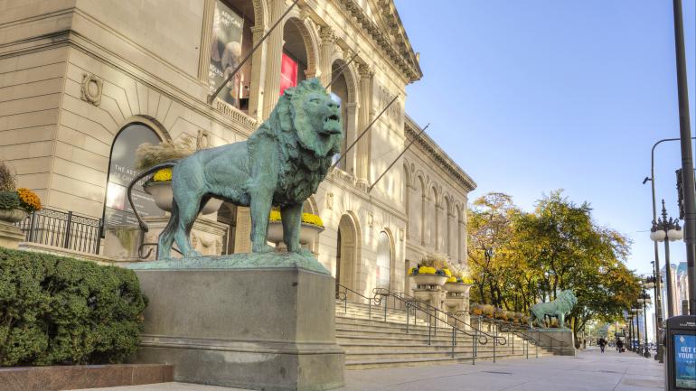 芝加哥艺术博物馆庄严的入口