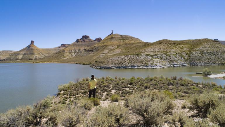 欣赏怀俄明州罗克斯普林斯附近的弗莱明峡谷保护区