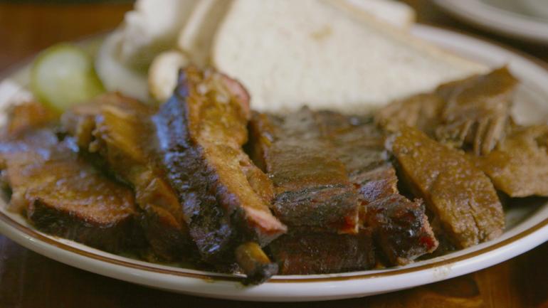 肯塔基州欧文斯伯勒的一盘烤排骨 肯塔基州欧文斯伯勒的一盘烤排骨