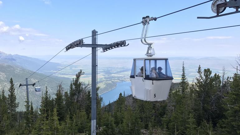 乘坐瓦洛厄湖空中缆车到达哈维山峰顶