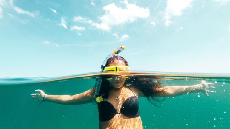 在劳德代尔海的海岸体验浮潜乐趣