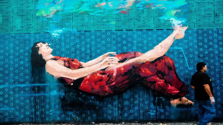 壁画艺术装点着好莱坞的墙壁