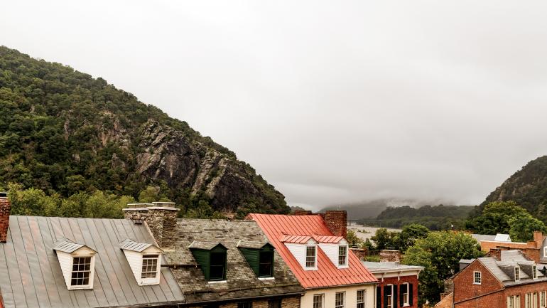 西弗吉尼亚州哈珀斯费里的历史建筑和自然风光