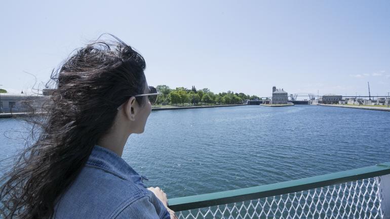 在苏水闸游船之旅途中领略美景