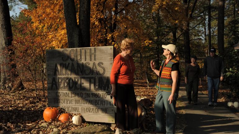 阿肯色州埃尔多拉多南阿肯色州植物园州立公园的秋日美景