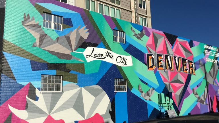 The "Love This City" mural in the RiNo (River North) Art District The "Love This City" mural in the RiNo (River North) Art District