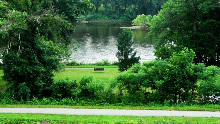 新泽西州兰伯特维尔特拉华河的美丽风景