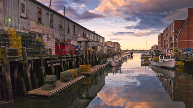 缅因州波特兰市繁华海滨的瑰丽风景 缅因州波特兰市繁华海滨的瑰丽风景