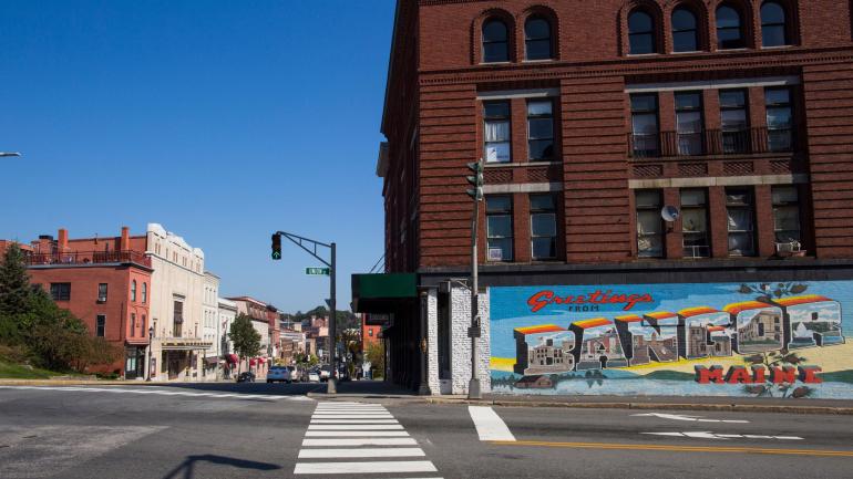 缅因州班戈市中心的壁画 缅因州班戈市中心的壁画