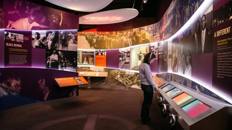 密西西比州印第安诺拉的 B.B King 博物馆及三角洲解说中心的展览