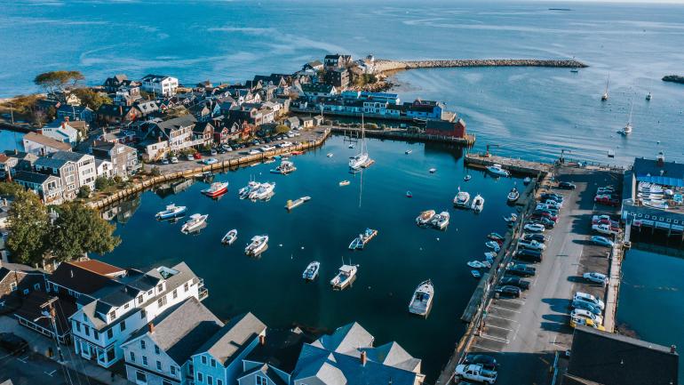 罗克波特港航拍景观