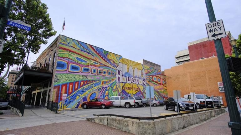 休斯敦市中心的彩色壁画