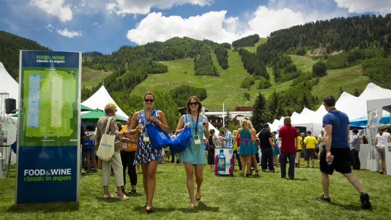 Enjoying mountain views and craft bites at the annual Food & Wine Classic in Aspen