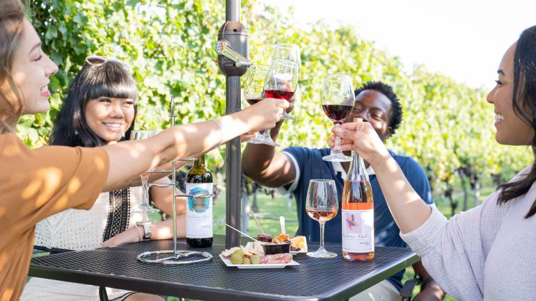 在 Pilesgrove 的 Auburn Road Vineyards 葡萄园举杯庆祝，畅享美好餐宴