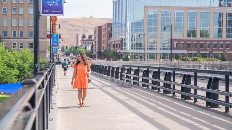 Taking in views of the Clark Fort River from the Riverfront Walking Trail