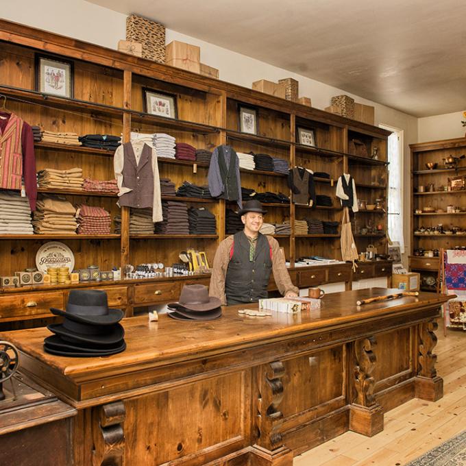 The shopkeeper at Columbia Historic Park’s Pioneer Emporium The shopkeeper at Columbia Historic Park’s Pioneer Emporium