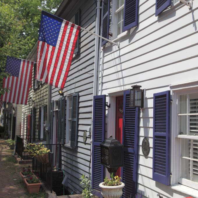 Traditional architecture of Old Town Alexandria, Virginia
