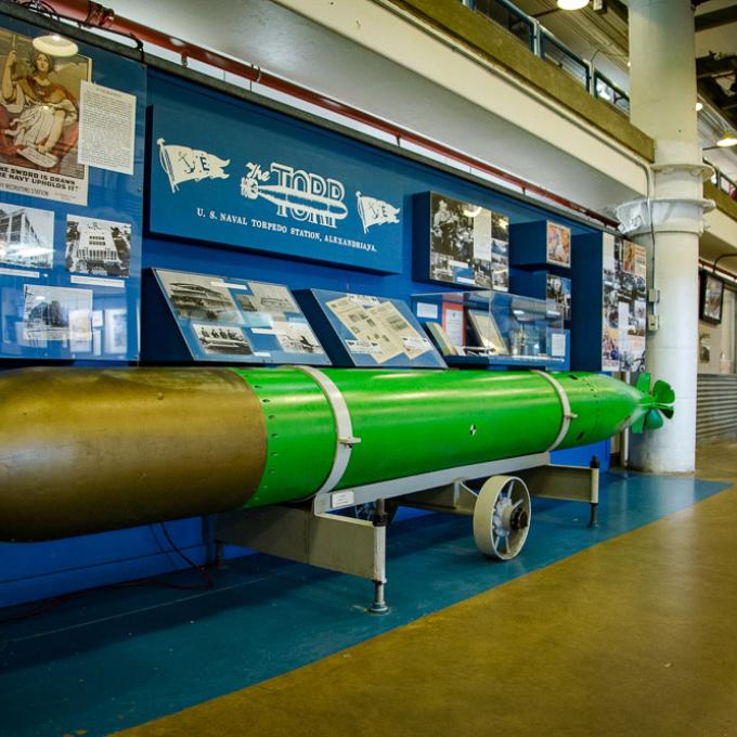 An exhibit exploring the Torpedo Factory’s historic roots