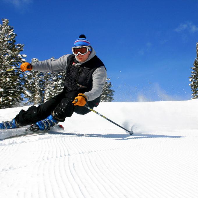 Skiing the slopes at Beaver Mountain Ski Resort