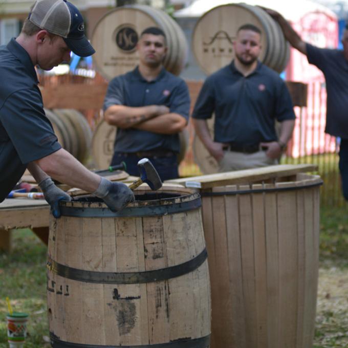 Making bourbon barrels in Bardstown, Kentucky