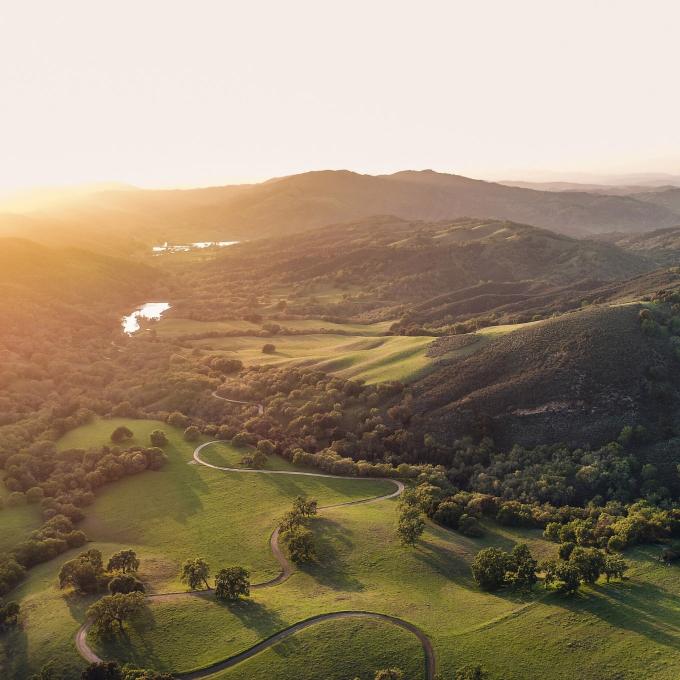 加州帕索罗布尔斯葡萄酒之乡鸟瞰图
